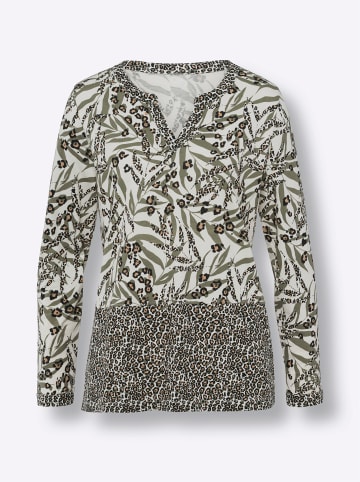 Sieh an! Freizeitshirt in champagner-khaki-bedruckt