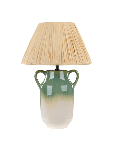 Beliani Tischleuchten LIMONES in Grün/Beige - (W) 36 x (H) 53 x (L) 36 cm