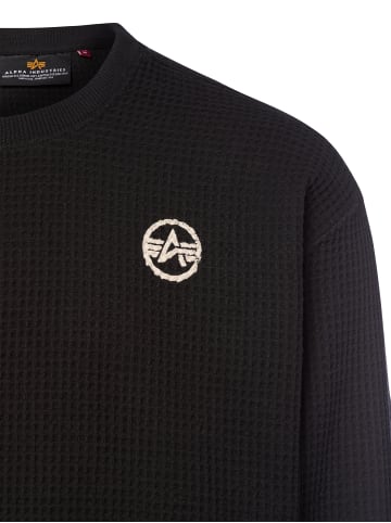 Alpha Industries Sweatshirt Studio Waffle in schwarz