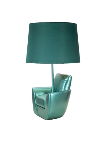 Mauro Ferretti Tischleuchte in Sesselform aus blauem Kunstharz, Ø 26 x 43 cm