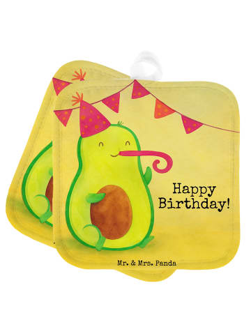 Mr. & Mrs. Panda Ofenhandschuhe Avocado Geburtstag Design mit Sp... in Weiß