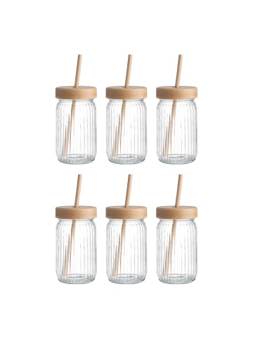 Butlers Butlers Trinkglas BAMBOO 6er-Set in Durchscheinend
