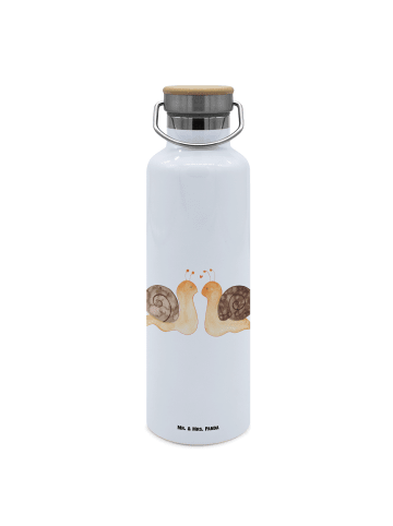 Mr. & Mrs. Panda Wasserflasche Schnecken Liebe ohne Spruch in Weiß