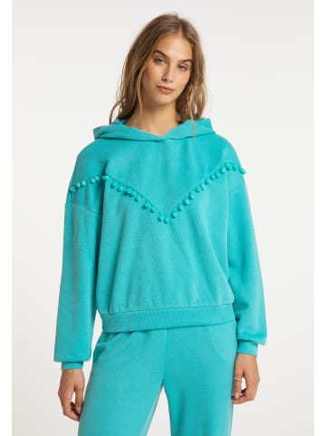 IZIA Damen Kapuzensweatshirt in Aqua