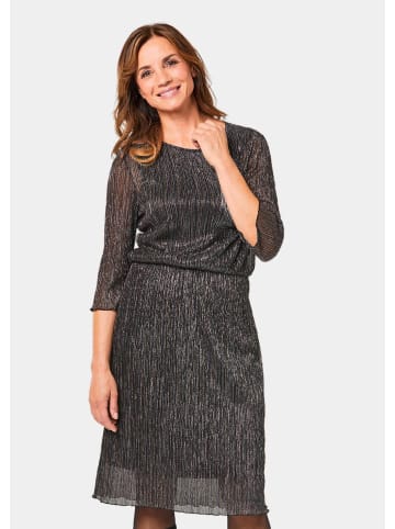 GOLDNER Kurzgröße:  Kleid Figurschmeichelndes Kleid mit Glanz in silber / titan / schwarz / gemustert