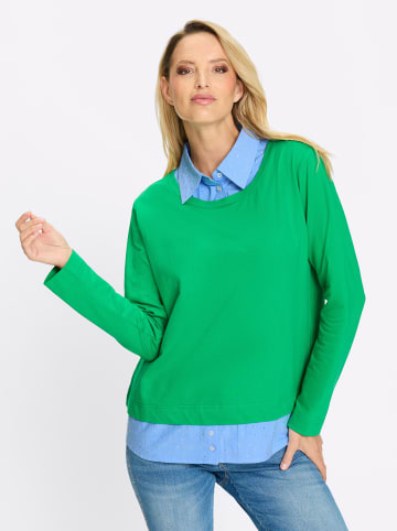 Heine Sweatshirt in grasgrün-himmelblau