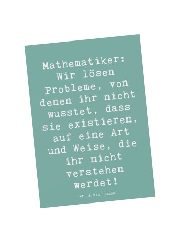 Mr. & Mrs. Panda Postkarte Spruch Mathematiker Magie mit Spruch in Meeresbrise
