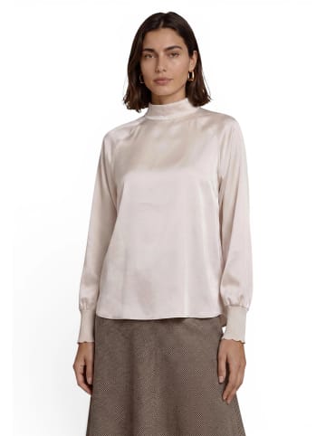 Zero  Satin-Bluse mit Kragen in French Oak