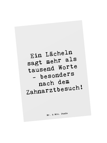 Mr. & Mrs. Panda Grußkarte Spruch Zahnärztin Lächeln mit Spruch in Weiß