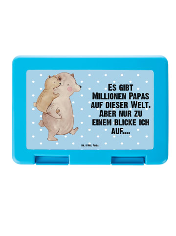 Mr. & Mrs. Panda Brotdose Papa Bär mit Spruch in Blau Pastell