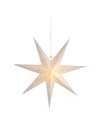 STAR Trading Papierstern Leuchtstern Faltstern 7zackig hängend 70cm m. Kabel creme