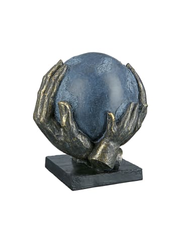 GILDE Skulptur "Save The World" in Bronze/ Grau/ Schwarz - H. 19 cm - B. 18 cm