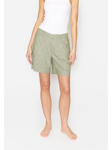 ANGELS  3/4 Hose Hose Wide Leg Short mit Leinenoptik in khaki