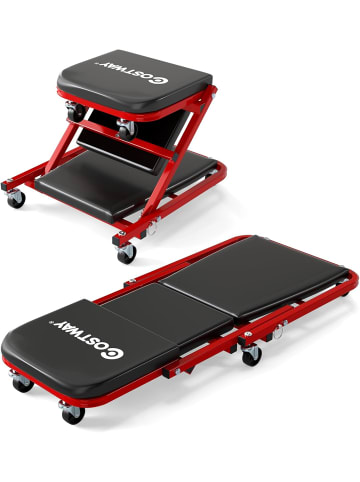 COSTWAY 2 in 1 Rollbrett Werkstatt in Schwarz