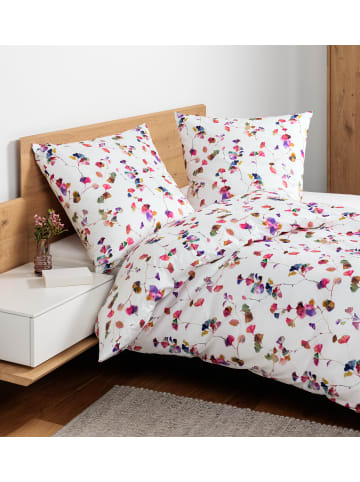 Janine Modern Art Mako Satin Bettwäsche - Ginko-Blätter aquarell in bunt