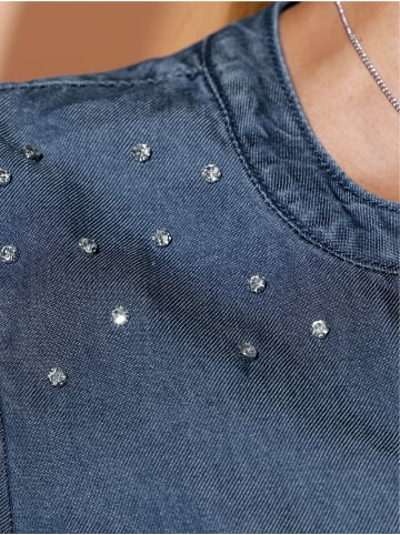 creation L Langarm-Bluse in blue-bleached