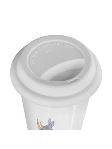 Mr. & Mrs. Panda ToGo Kaffeebecher Einhorn Nashorn mit Spruch in Weiß