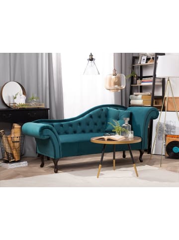 Beliani Chaiselongue LATTES in Blau - (W) 188 x (H) 87 x (L) 59 cm rechtsseitig