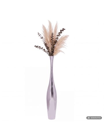 FineBuy Vase in Silber / Aluminium / 13x13x100