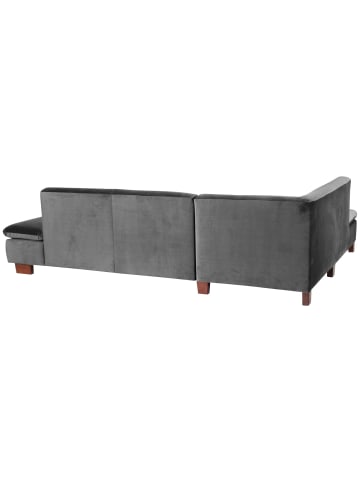 58 aufm Kessel ECKSOFA mit Ottomane links Kaye Samtvelours Buche nussbaum/anthrazit