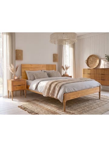 Beliani Doppelbett FLAVIGNAC in Braun - (W) 148 x (H) 90 x (L) 211 cm