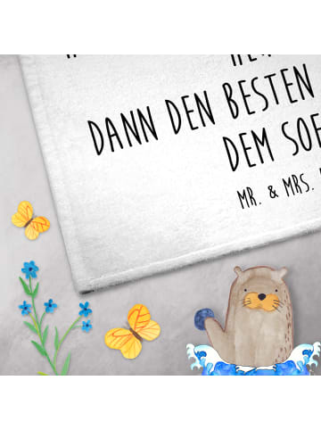 Mr. & Mrs. Panda Handtuch Hund Liebe mit Spruch in Weiß