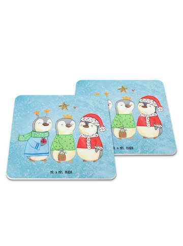 Mr. & Mrs. Panda Glasuntersetzer Winterzeit Heilige drei Könige ... in Eisblau