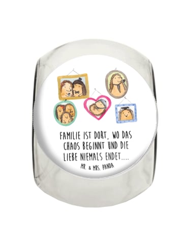 Mr. & Mrs. Panda Bonbonglas Igel Familie mit Spruch in Weiß