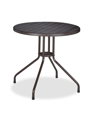 relaxdays Gartentisch in Braun - (H)75 x Ø80 cm