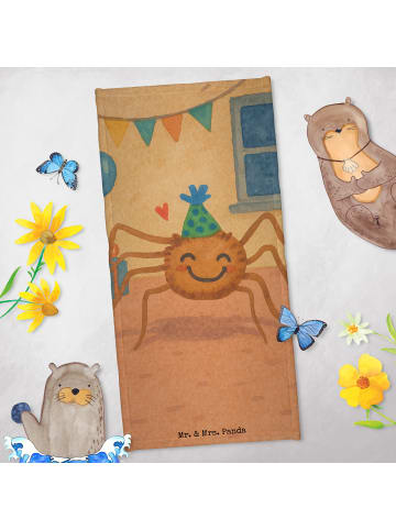 Mr. & Mrs. Panda Handtuch Spinne Agathe Party Design ohne Spruch in Gelb Pastell