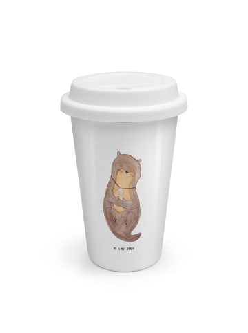 Mr. & Mrs. Panda Thermobecher Otter Muschel ohne Spruch in Weiß