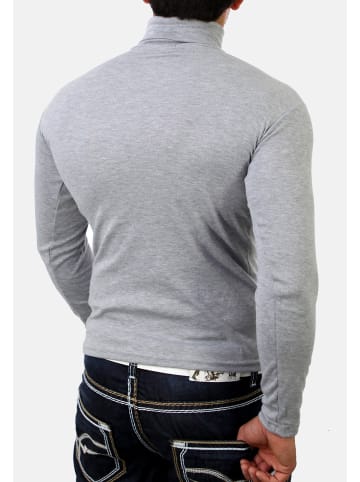 RESLAD Sweatshirt sportlicher Rolli in grau