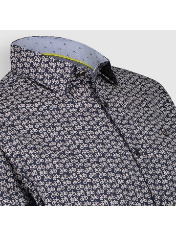 Twinlife Hemd Shirt Bike Print in Blau