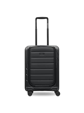 Redolz Essentials 17 4-Rollen Kabinentrolley 55 cm Soft-Pocket Laptopfach in black