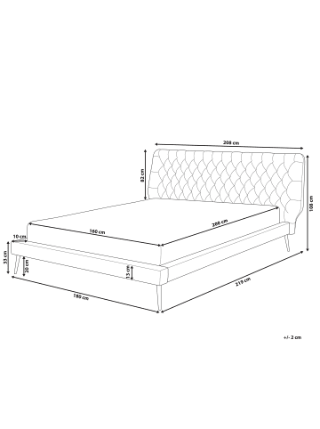 Beliani 2-tlg Doppelbett ESSONNE in Beige