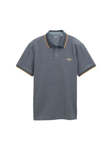 Tom Tailor Poloshirt mit kontrastierenden Streifen und Logo in Navy