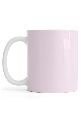 Juniqe Tasse "Pink Llama" in Grau & Rosa