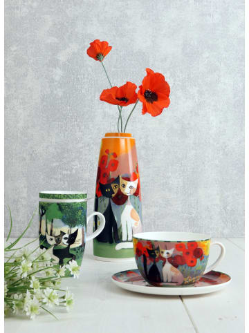 Goebel Vase " L'estate in giardino " in Bunt