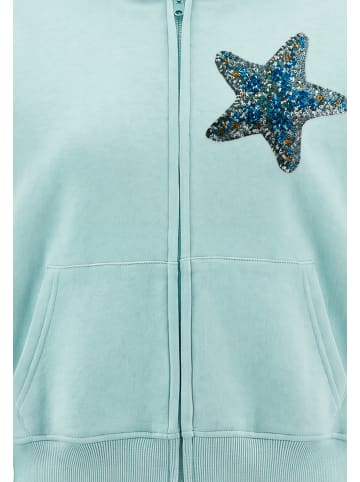 IZIA Women Hoodie in Aqua