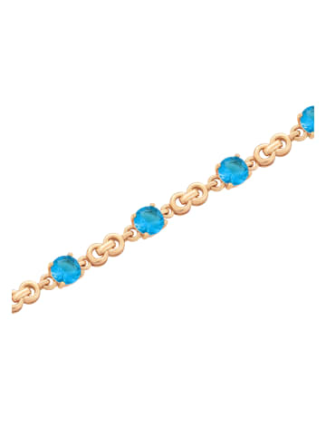faina Women Crystal-Studded Bracelet in Rose Gold Turquoise
