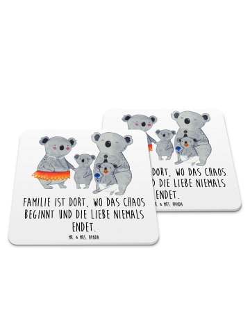Mr. & Mrs. Panda Bierdeckel Koala Familie mit Spruch in Weiß