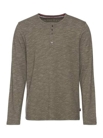 Bruno Banani Langarmshirt in Khaki meliert