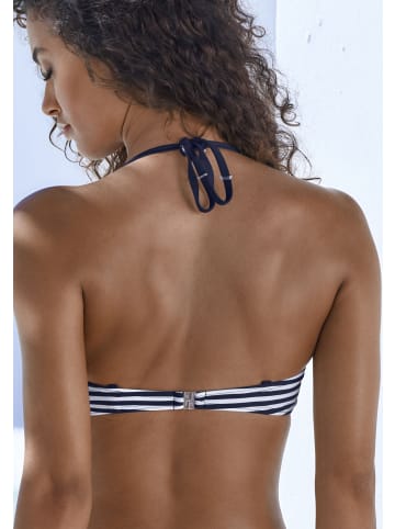 LASCANA Bügel-Bandeau-Bikini-Top in marine-weiß