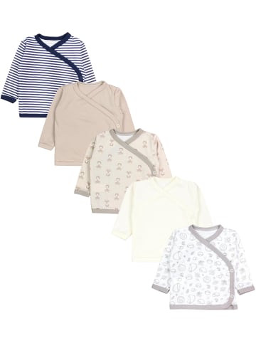 TupTam 5er- Set Wickelshirts in beige/weiß