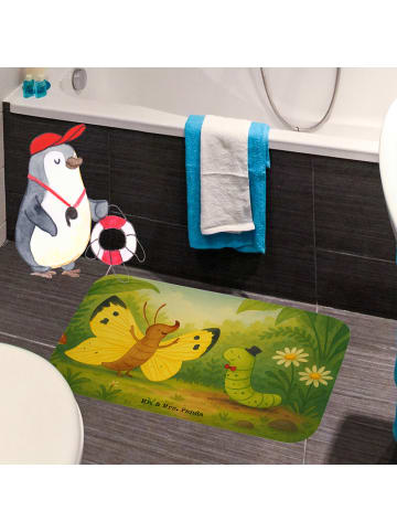 Mr. & Mrs. Panda Badezimmerteppich Raupe Schmetterling Design oh... in Weiß