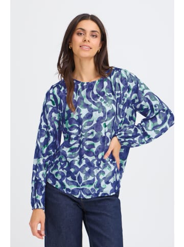 Fransa Bluse langarm FRARIANA Regular fit in BOHO BLOOM NAVY/GREEN