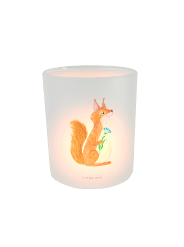 Mr. & Mrs. Panda Teelichthalter Eichhörnchen Blume ohne Spruch in Transparent