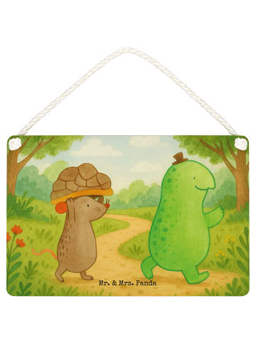 Mr. & Mrs. Panda Schild Schildkröte Maus Design ohne Spruch in Weiß
