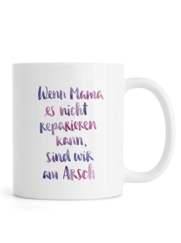 Juniqe Tasse "Mama 2" in Rot & Weiß