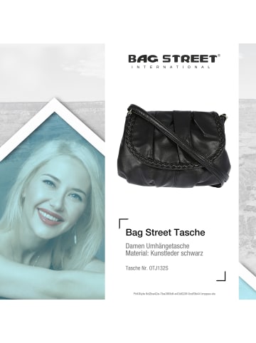 Bag Street Umhängetasche, Abendtasche Kunstleder schwarz ca. 23cm